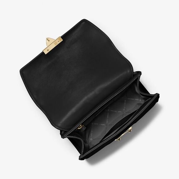 NWT MICHAEL KORS Serena Small Quilted Crossbody Bag (Black) - Picture 2 of 6